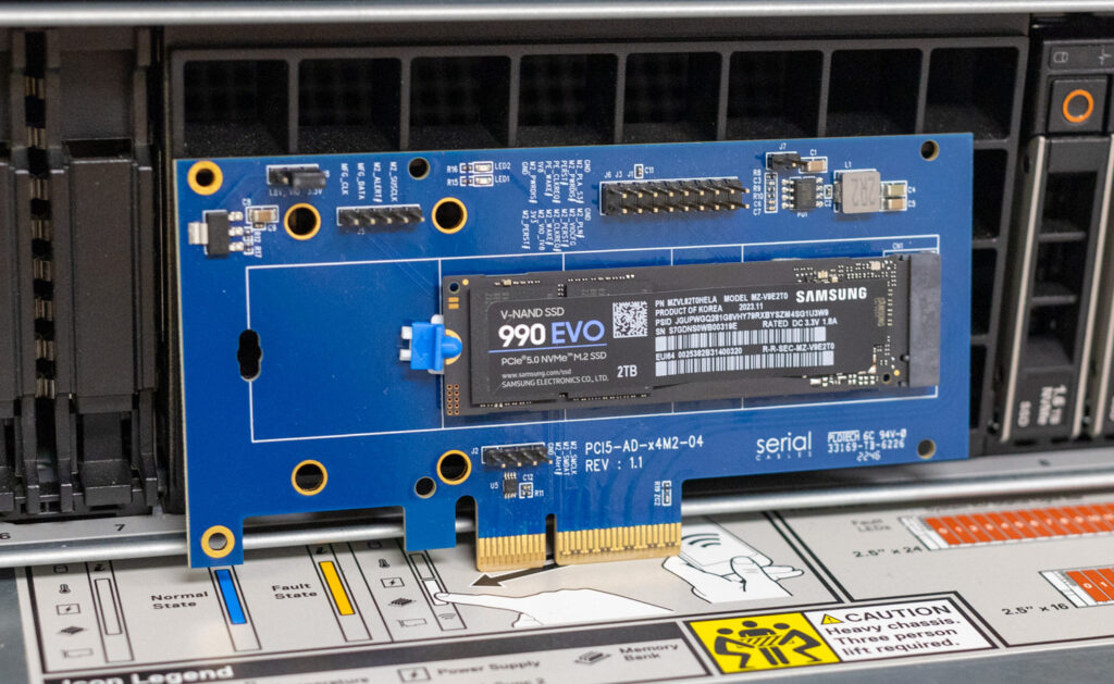 Samsung 990 EVO in PCIe sled